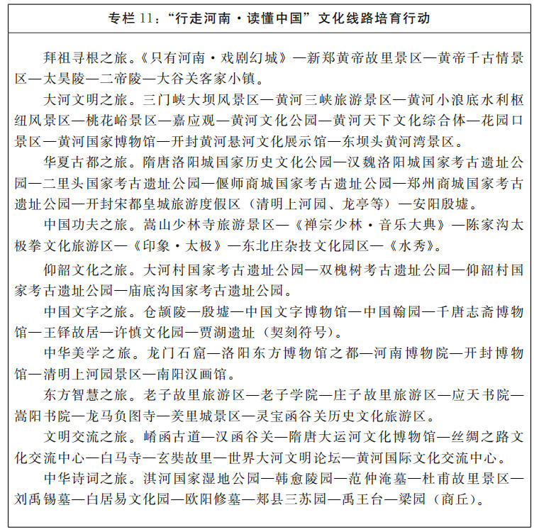 河南省人民政府关于印发河南省“十四五”文化旅游融合发展规划的通知